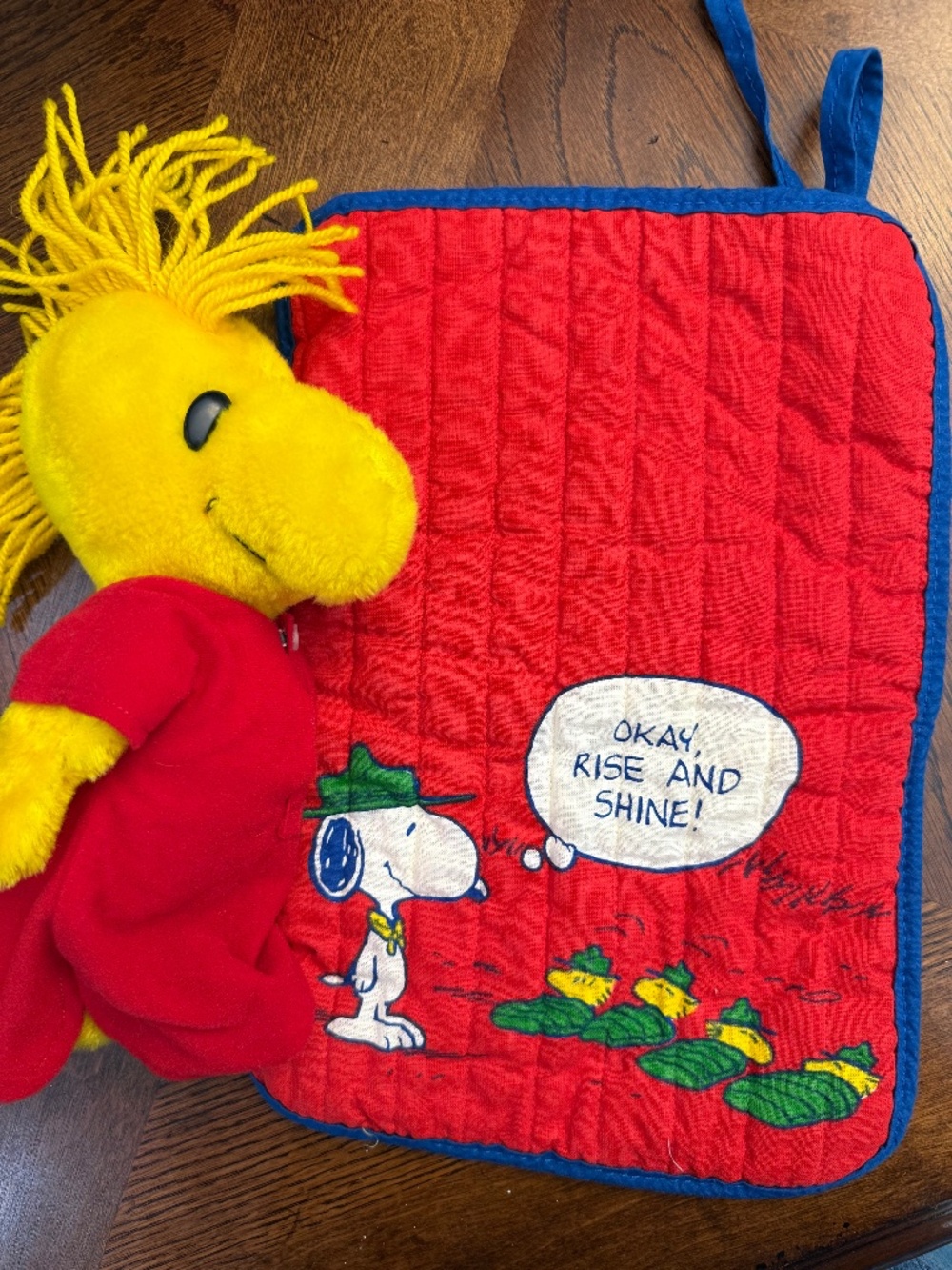 Vintage Peanuts Snoopy Sleeping Bag 1965 Toy For Plush Rise and Shine Woodstock